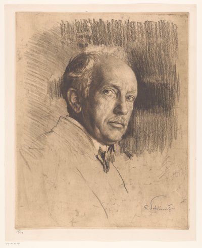 Portret van Richard Strauss door Ferdinand Schmutzer (signed by artist)