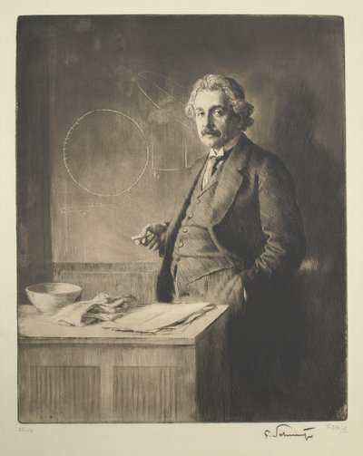 Portret van Albert Einstein 1879-1955, 1921 door Ferdinand Schmutzer