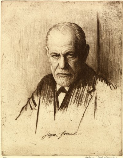 Portret van Sigmund Freud 1856-1939, 1926 door Ferdinand Schmutzer