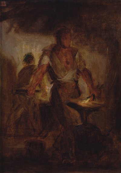 Een smid door Ferdinand Victor Eugene Delacroix