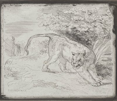 Een gevangen tijger, 1854 door Ferdinand Victor Eugene Delacroix
