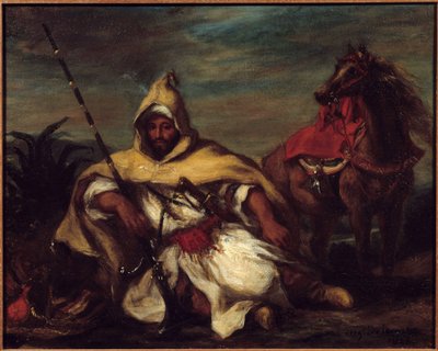 Een Arabier. door Ferdinand Victor Eugene Delacroix