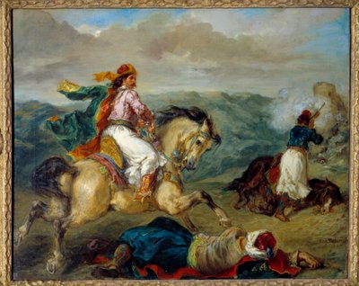 Een episode van de oorlog in Griekenland door Ferdinand Victor Eugene Delacroix