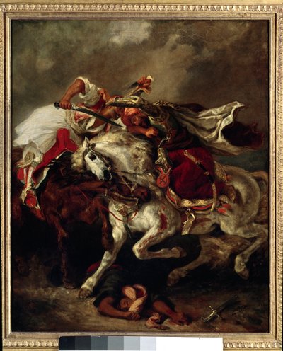 Slag van Giaour en Pasha (Marokko) door Ferdinand Victor Eugene Delacroix