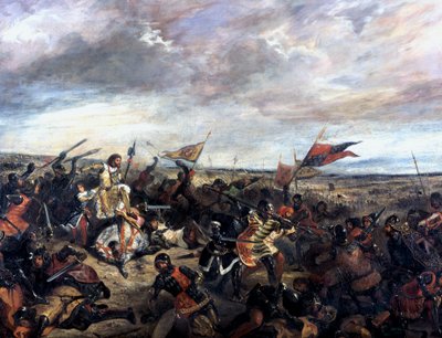 Slag bij Poitiers 1356, 1830 door Ferdinand Victor Eugene Delacroix