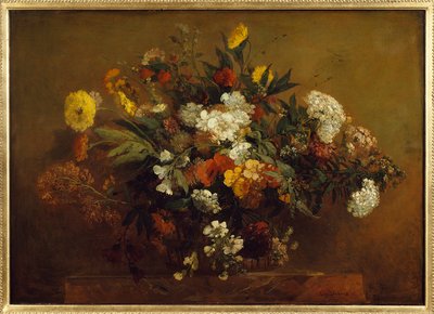 Boeket bloemen. door Ferdinand Victor Eugene Delacroix