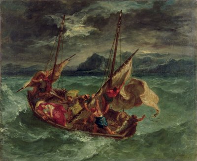 Christus op de Zee van Galilea door Ferdinand Victor Eugene Delacroix