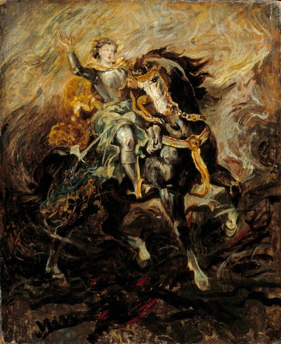 Clorinde grijpt in om Olinde en Sophronia te redden door Ferdinand Victor Eugene Delacroix