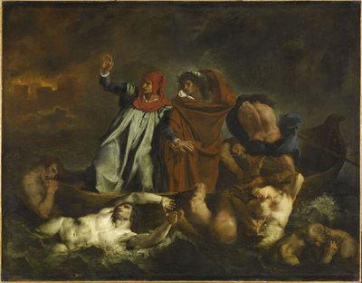 Dante en Vergilius in de hel. De bark van Dante door Ferdinand Victor Eugene Delacroix
