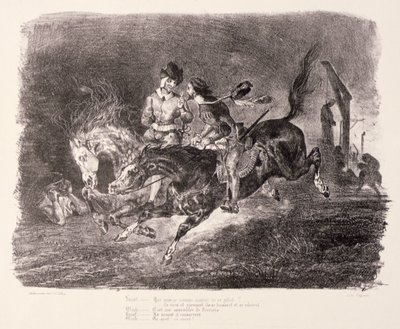 Faust en Mephistopheles Galopperend door de Sabbatnacht, 1828 door Ferdinand Victor Eugene Delacroix