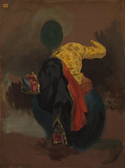 Figuur in Turkse kleding door Ferdinand Victor Eugene Delacroix