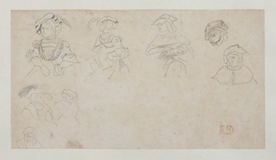 Figurenstudies, ca. 1800-1899 door Ferdinand Victor Eugene Delacroix