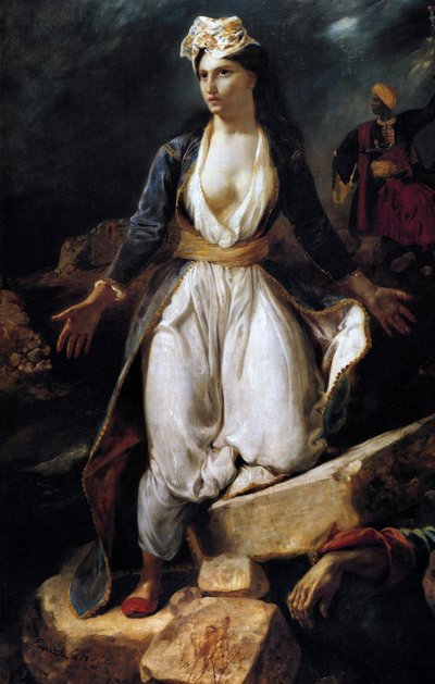 Griekenland op de ruïnes van Missolonghi, 1826 door Ferdinand Victor Eugene Delacroix