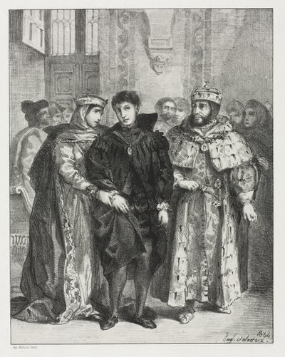 Hamlet, 1834 door Ferdinand Victor Eugene Delacroix