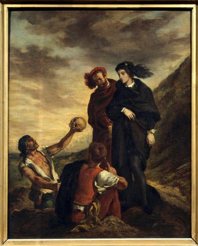 Hamlet en Horatio op het kerkhof, Illustratie voor Act V van William Shakespeare