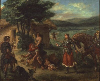 Erminia en de herders door Ferdinand Victor Eugene Delacroix