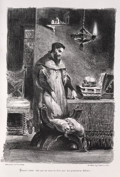 Illustraties voor Faust: Faust in zijn kleedkamer, 1828 door Ferdinand Victor Eugene Delacroix