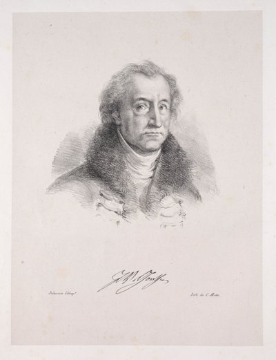 Illustraties voor Faust: Frontispice - Portret van Johann Wolfgang von Goethe, 1828 door Ferdinand Victor Eugene Delacroix