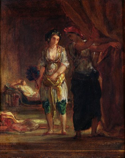 Interieur van een Harem in Oran, c.1847 door Ferdinand Victor Eugene Delacroix