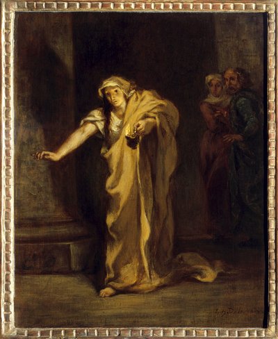 Lady Macbeth slaapwandelt Illustratie van het gelijknamige werk van William Shakespeare (1564-1616) door Ferdinand Victor Eugene Delacroix