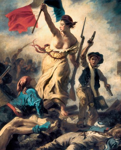 De Vrijheid leidt het volk, 28 juli 1830 (detail) door Ferdinand Victor Eugene Delacroix