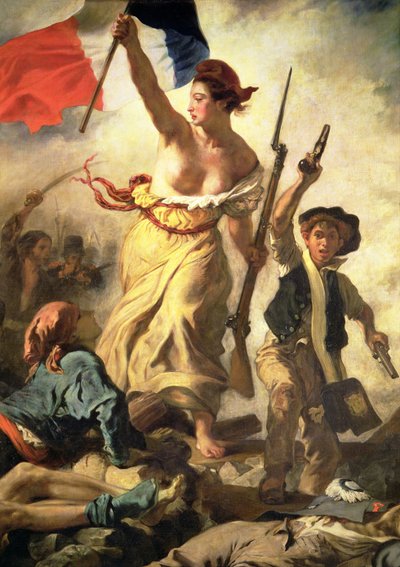 Vrijheid leidt het Volk, 28 juli 1830 (detail) door Ferdinand Victor Eugene Delacroix