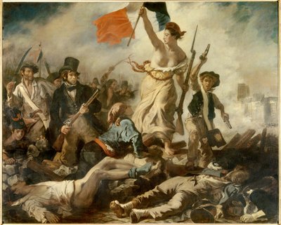 Vrijheid leidt het Volk, 28 juli door Ferdinand Victor Eugene Delacroix