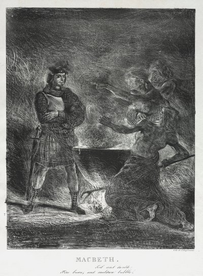 Macbeth Raadpleegt de Heksen, 1825 door Ferdinand Victor Eugene Delacroix