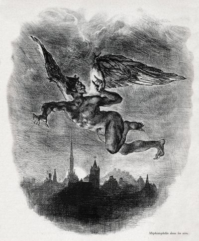 Mephistopheles door Ferdinand Victor Eugene Delacroix