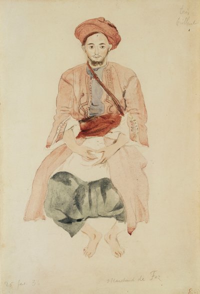 Koopman van Fez, c.1832 door Ferdinand Victor Eugene Delacroix