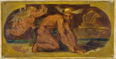 Mercure: Schets voor de Salon de la Paix in het Hôtel de Ville, Parijs, tussen 1849 en 1852 door Ferdinand Victor Eugene Delacroix