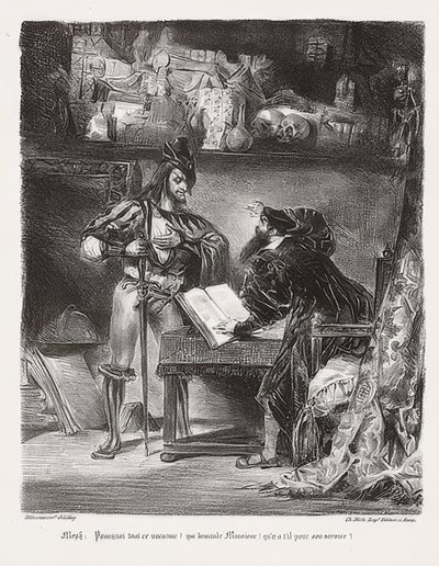 Mephistopheles verschijnt aan Faust door Ferdinand Victor Eugene Delacroix