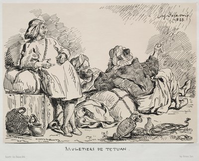 Muilezeldrijvers van Tétuan, 1833 door Ferdinand Victor Eugene Delacroix