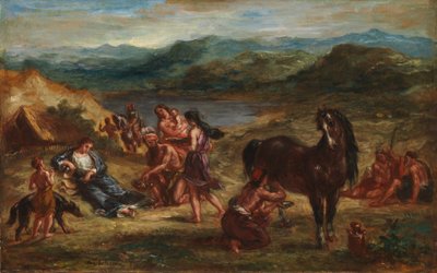 Ovidius bij de Scythen door Ferdinand Victor Eugene Delacroix