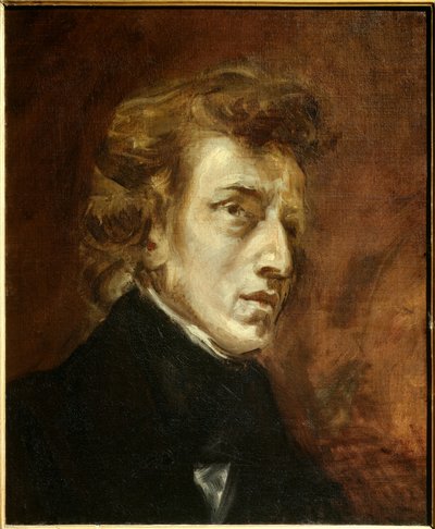 Portret van Frederic Chopin door Ferdinand Victor Eugene Delacroix