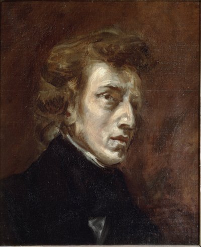 Portret van Frederic Chopin door Ferdinand Victor Eugene Delacroix