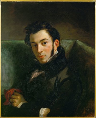 Portret van Frederic Villot (olieverf op doek) door Ferdinand Victor Eugene Delacroix
