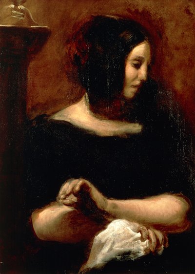 Portret van George Sand door Ferdinand Victor Eugene Delacroix