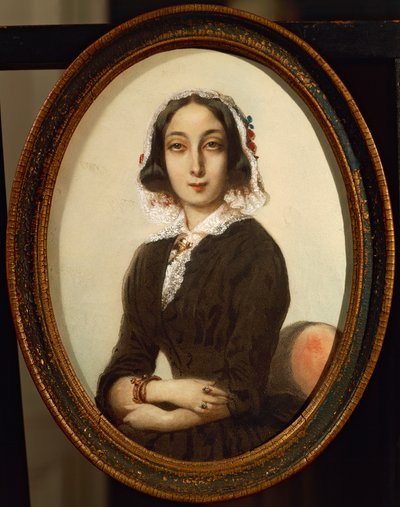Portret van George Sand door Ferdinand Victor Eugene Delacroix