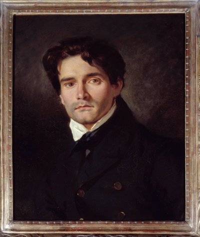 Portret van de schilder Louis Riesener door Ferdinand Victor Eugene Delacroix