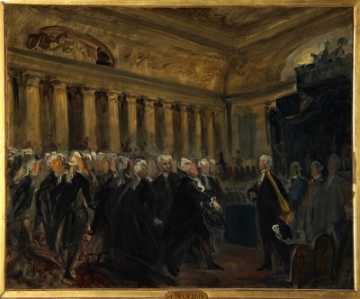 Franse Revolutie, Nationale Vergadering van 1789: Honore Gabriel Riqueti, graaf van Mirabeau voor Henri Evrard, markies van Dreux Breze door Ferdinand Victor Eugene Delacroix