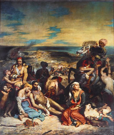 Scènes uit het bloedbad van Chios door Ferdinand Victor Eugene Delacroix