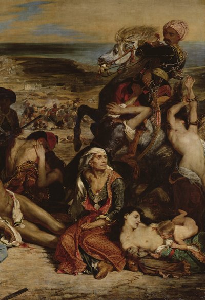 Scènes van het Bloedbad van Chios (detail) door Ferdinand Victor Eugene Delacroix