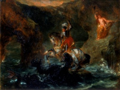 St. Joris vecht tegen de Draak of Perseus bevrijdt Andromeda, 1847 door Ferdinand Victor Eugene Delacroix