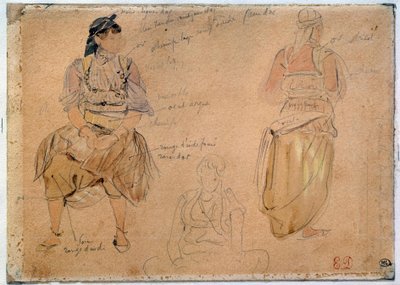 Studies van Arabische vrouwen door Ferdinand Victor Eugene Delacroix