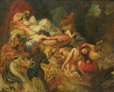 Studie voor De Dood van Sardanapalus, voor 1827 door Ferdinand Victor Eugene Delacroix