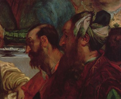 Studie van twee hoofden (naar De Bruiloft te Kana door Veronese), 1820 door Ferdinand Victor Eugene Delacroix