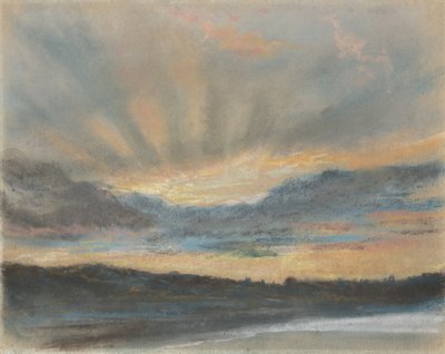 Zonsondergang, c.1850 door Ferdinand Victor Eugene Delacroix