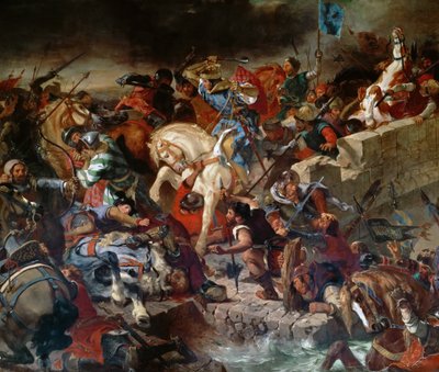 De Slag bij Taillebourg, 21 juli 1242 door Ferdinand Victor Eugene Delacroix