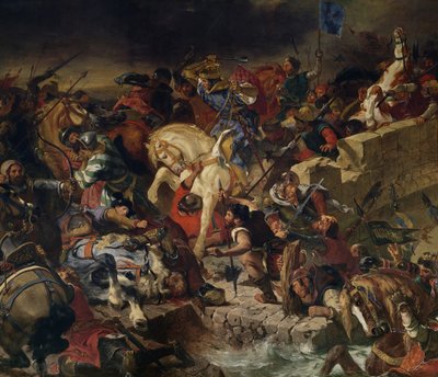 De Slag bij Taillebourg, 21 juli 1242 door Ferdinand Victor Eugene Delacroix